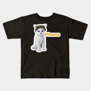 vintage-cat-please Kids T-Shirt